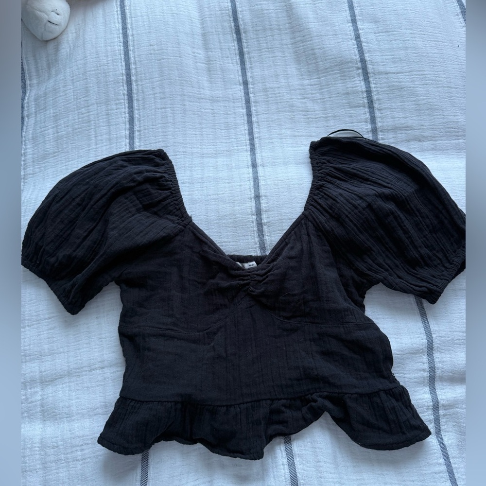 Black Roxy Blouse crop top